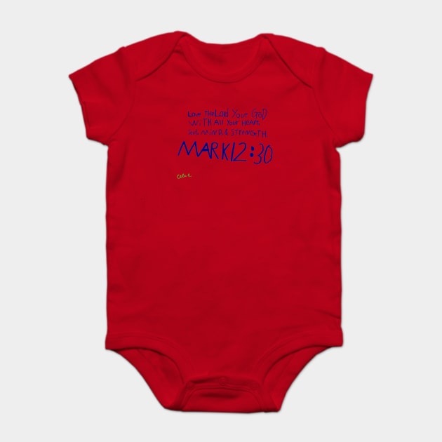 Mark 12:30 (multicolor) Baby Bodysuit by Corner Farmhouse Shop